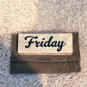 Authentic Edie Parker Cream Iconic Acrylic Clutch Bag